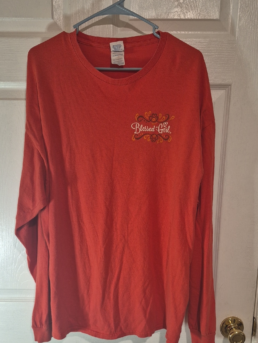 Blessed Girl Orange Long Sleeve Tee